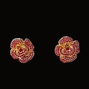 18K gold plated Rose zircon earrings